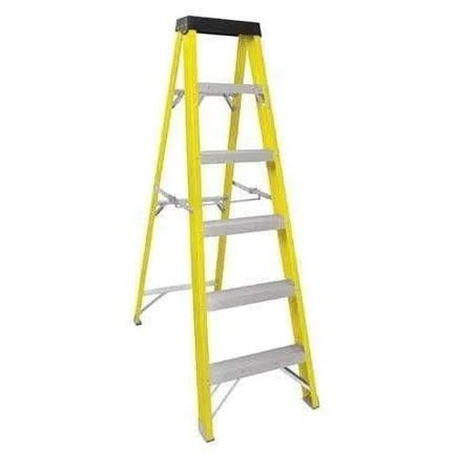 Ladder A-Frame Fibreglass Yellow-6 Step (1.8m)-