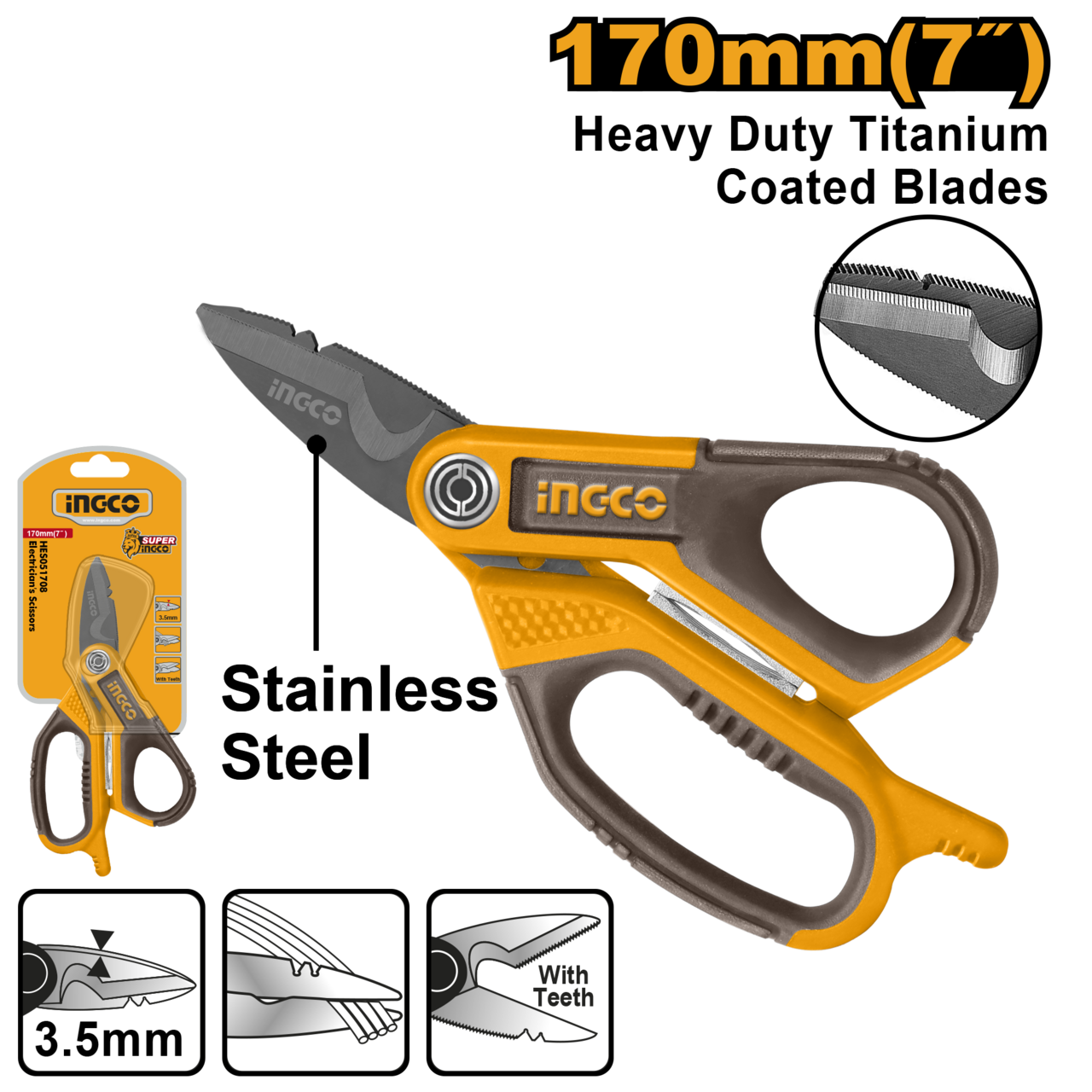 Electrical Scissors Titanium Coated SS Blade iNGCO