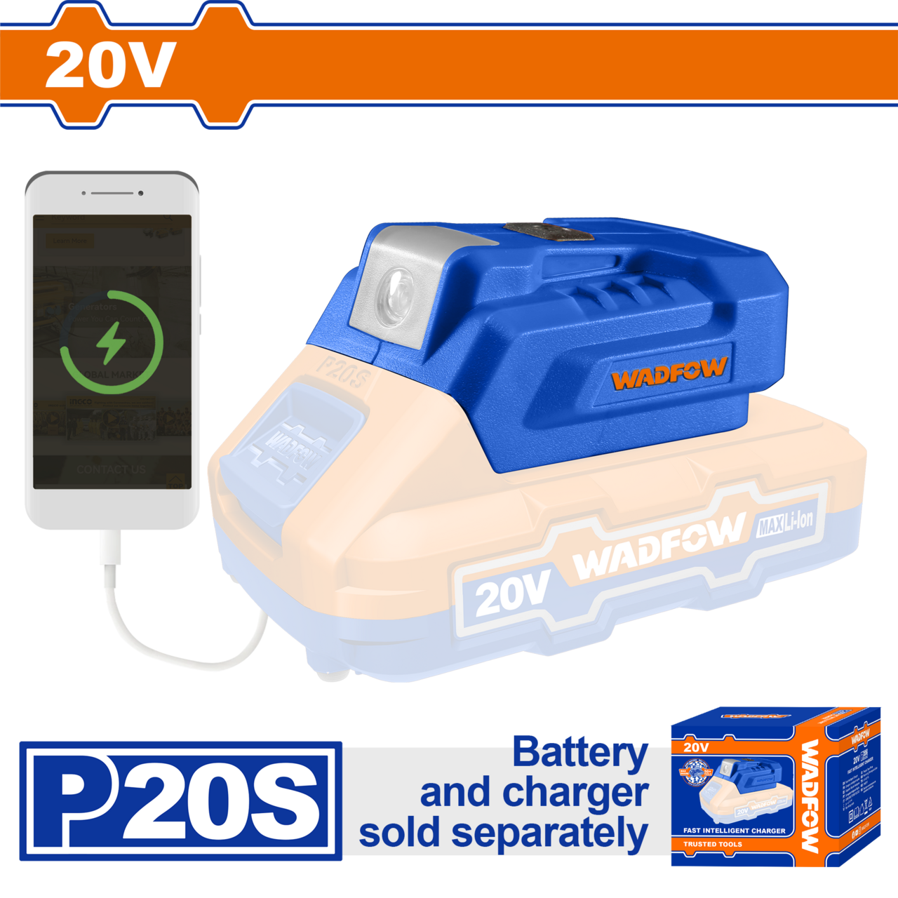 Adapter USB/12𝑉 for Battery 20𝑉 LFP iNGCO
