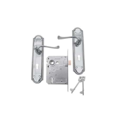 Lockset Georgian 8" Keyhole-Chrome Plated-