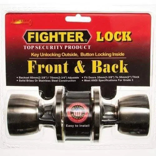 Lockset Knob Tulip Fighter-Security-Fighter-Antique Brass-diyshop.co.za