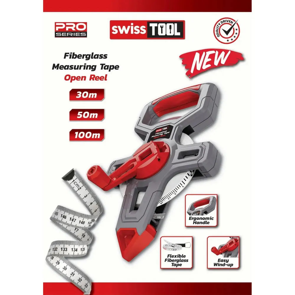 Measuring Tape Fibre Glass Reel Premuim Swiss-30𝑚-
