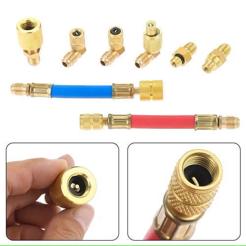 Kit de 8 adaptadores giratorios para refrigerante automotriz
