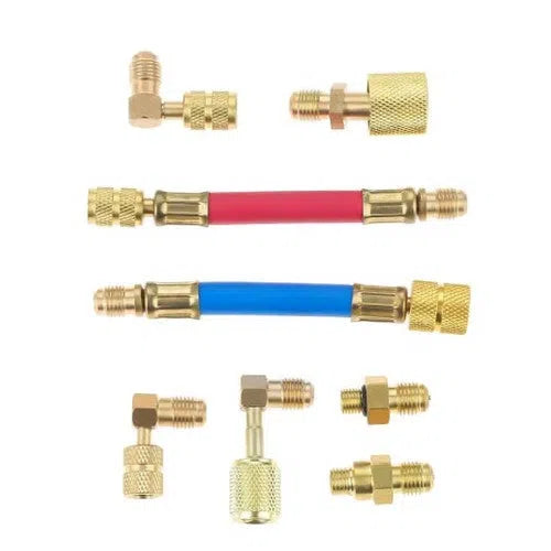 Kit de 8 adaptadores giratorios para refrigerante automotriz