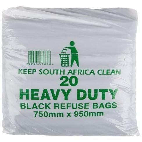 Refuse Bags Heavy Duty-Refuse-Archies Hardware-20 Pack-Black-diyshop.co.za