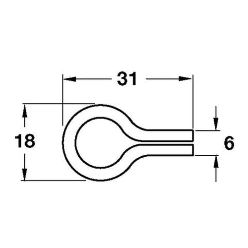 Shelf Support Banjo Loop-Brass Plated-