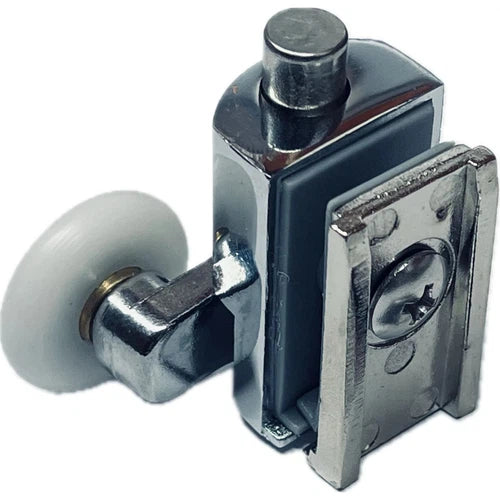 Rueda de rodillo doble inferior para puerta de ducha cromada 