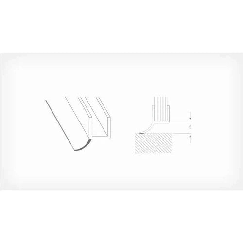 Shower Door Seal Strip Hinge Side Soft Lip-𝑇6-8𝑚𝑚 x 𝐿2.4𝑚-