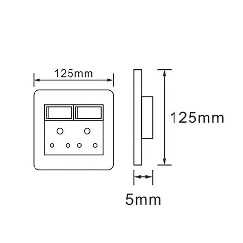 Socket 4x4 Luxury Range Ausma-Double-Black/Gold-