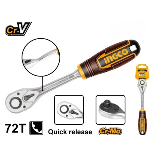 Llave de tubo con accionamiento por trinquete iNGCO