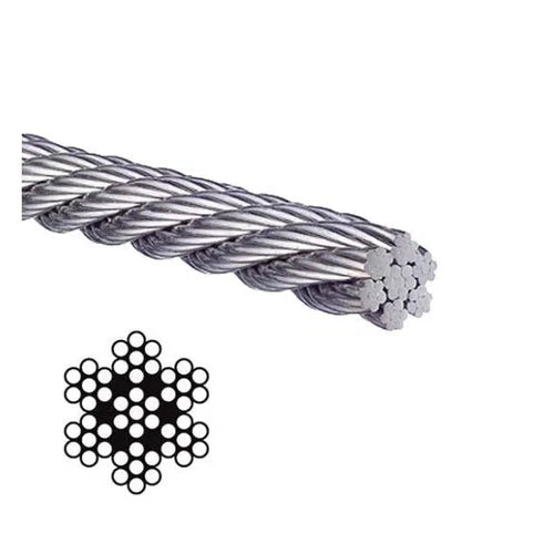 Steel Wire Rope 6x7 Strand GALV-⌀2𝑚𝑚-𝑝/𝑚eter-