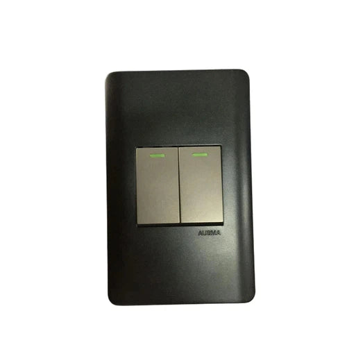Switch Wall 4x2 Luxury Range Ausma-Electrical-Ausma-2 Lever-Black/Silver Gold-diyshop.co.za