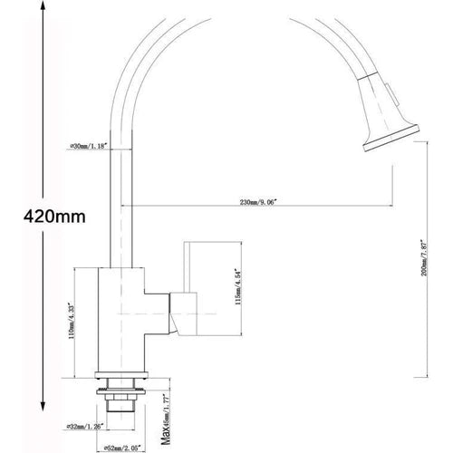 Tap Basin Mixer Pull out Spout Livorno-Taps-Livorno-Matt Black-diyshop.co.za