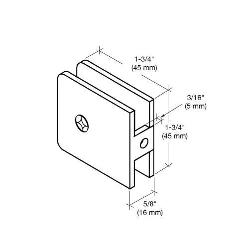 U Shape Wall Clamp for Silhouette Frameless Shower-