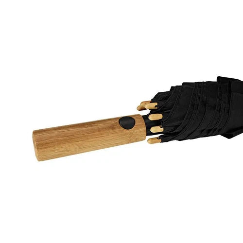 Umbrella with Wooden Bamboo Handle STIHL-Parasols & Rain Umbrellas-STIHL-diyshop.co.za