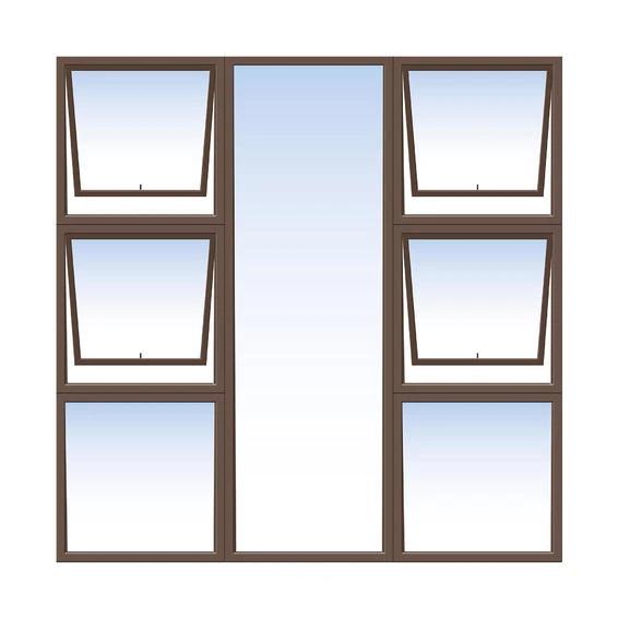 Window Aluminium P4TT 1818 (𝑊1790x𝐻1790mm)-Window Frames-iBuild-Bronze-Clear-diyshop.co.za