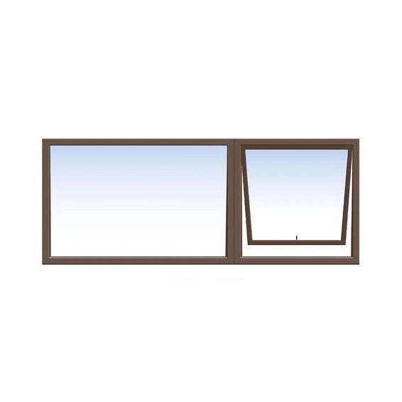 Window Aluminium PT 156 (𝑊1490x𝐻590mm)-Window Frames-iBuild-Bronze-Clear-diyshop.co.za