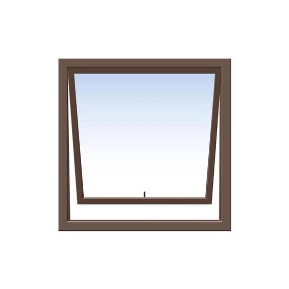 Window Aluminium PT 66 (𝑊590x𝐻590mm)-Window Frames-KNI-Bronze-Obscure-diyshop.co.za