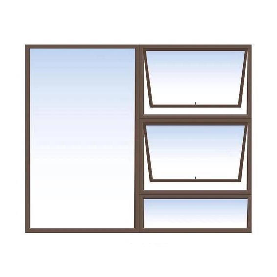 Window Aluminium PTT 1815 (𝑊1790x𝐻1490mm)-Window Frames-KNI-Bronze-Clear-diyshop.co.za