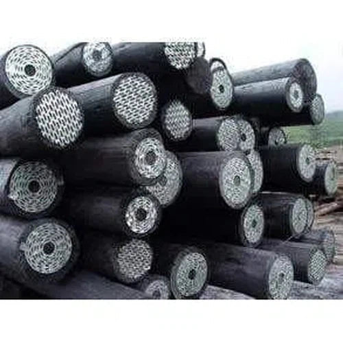 Wooden Treated Poles Creosote-⌀75/100mm x 𝐻3.0m-Black-