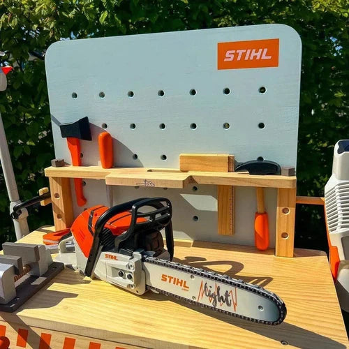 Banco de trabajo de juguete para niños STIHL sin ensamblar