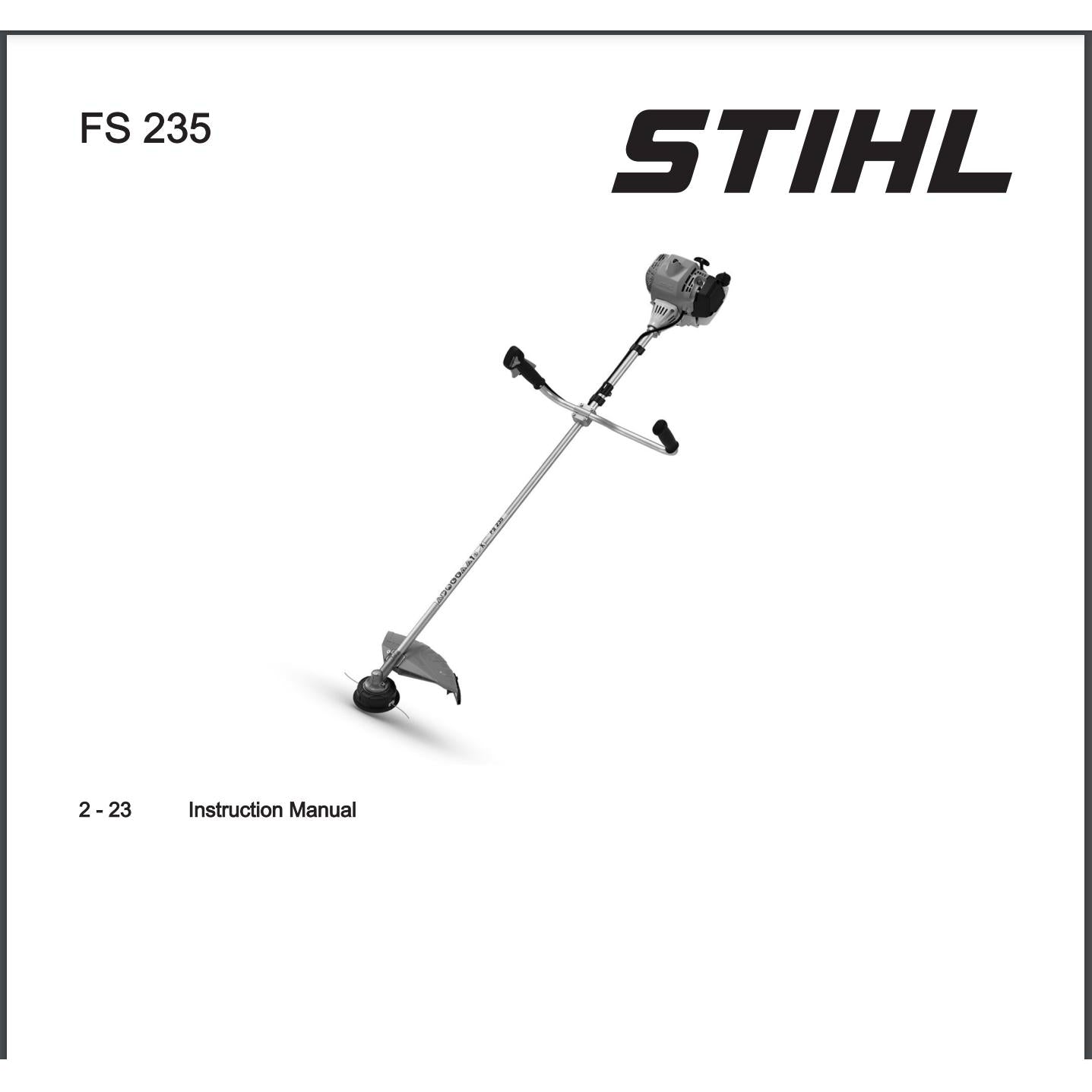 Instruction Manual FS235 STIHL-Power Tool & Equipment Manuals-STIHL-diyshop.co.za