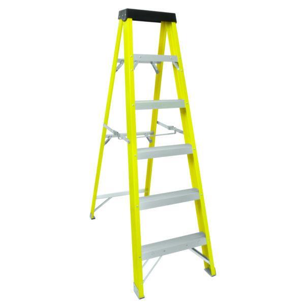 Ladder A-Frame Fibreglass Yellow-Ladders-Fragram-6 Step (1.8m)-diyshop.co.za
