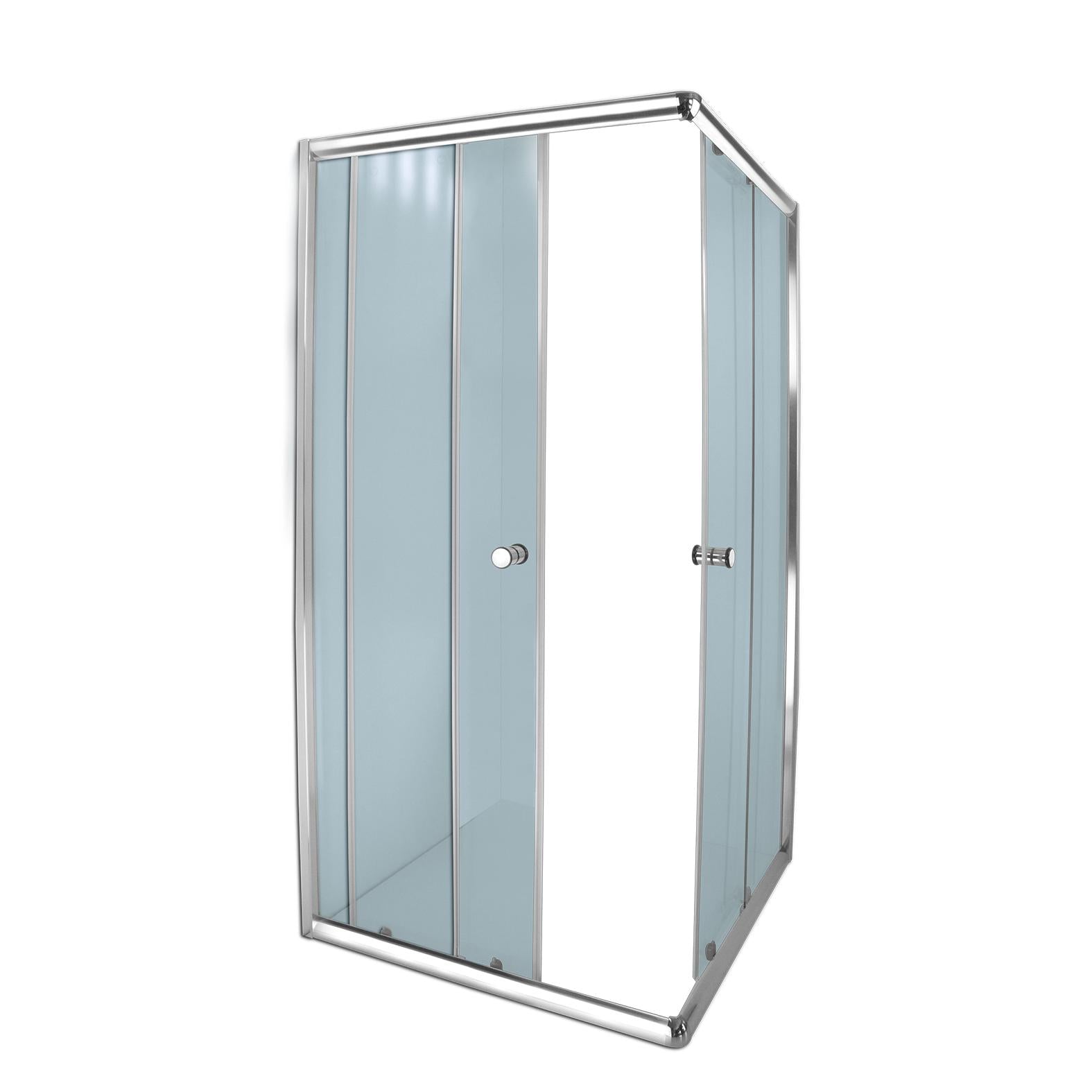Shower Door Square Corner Sliding »-Shower Doors-Archies Hardware-Chrome/Clear-diyshop.co.za